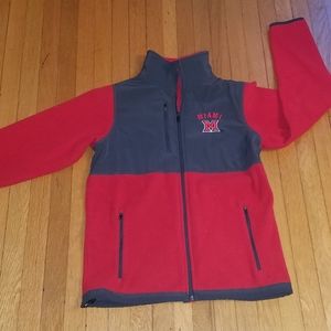 Miami University Redhawks fleece jacket.